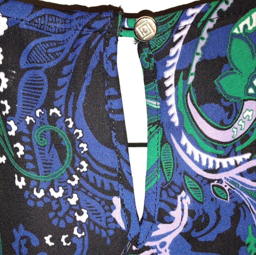 Paisley Print Blouse - Blue and Green - Picture 3 of 3